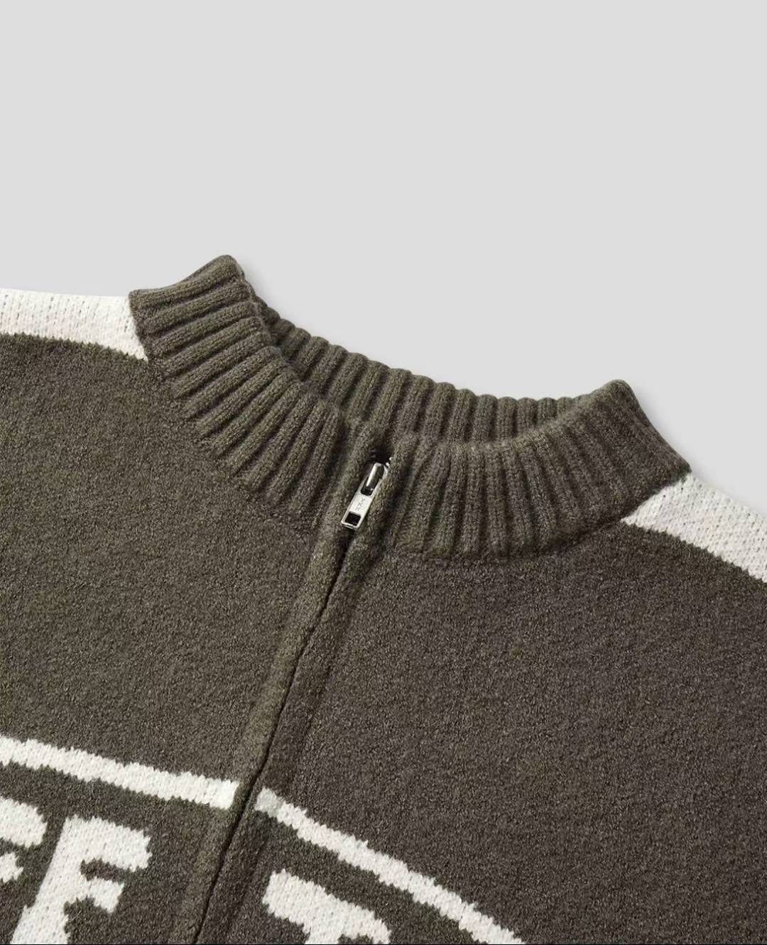 OFF THE RECORD插肩針織拉鍊外套 (四色)