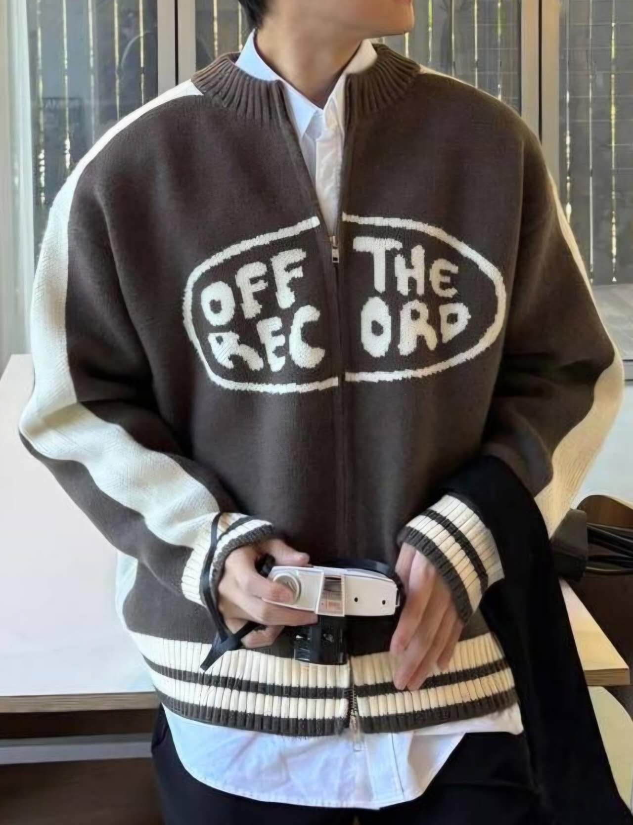 OFF THE RECORD插肩針織拉鍊外套 (四色)