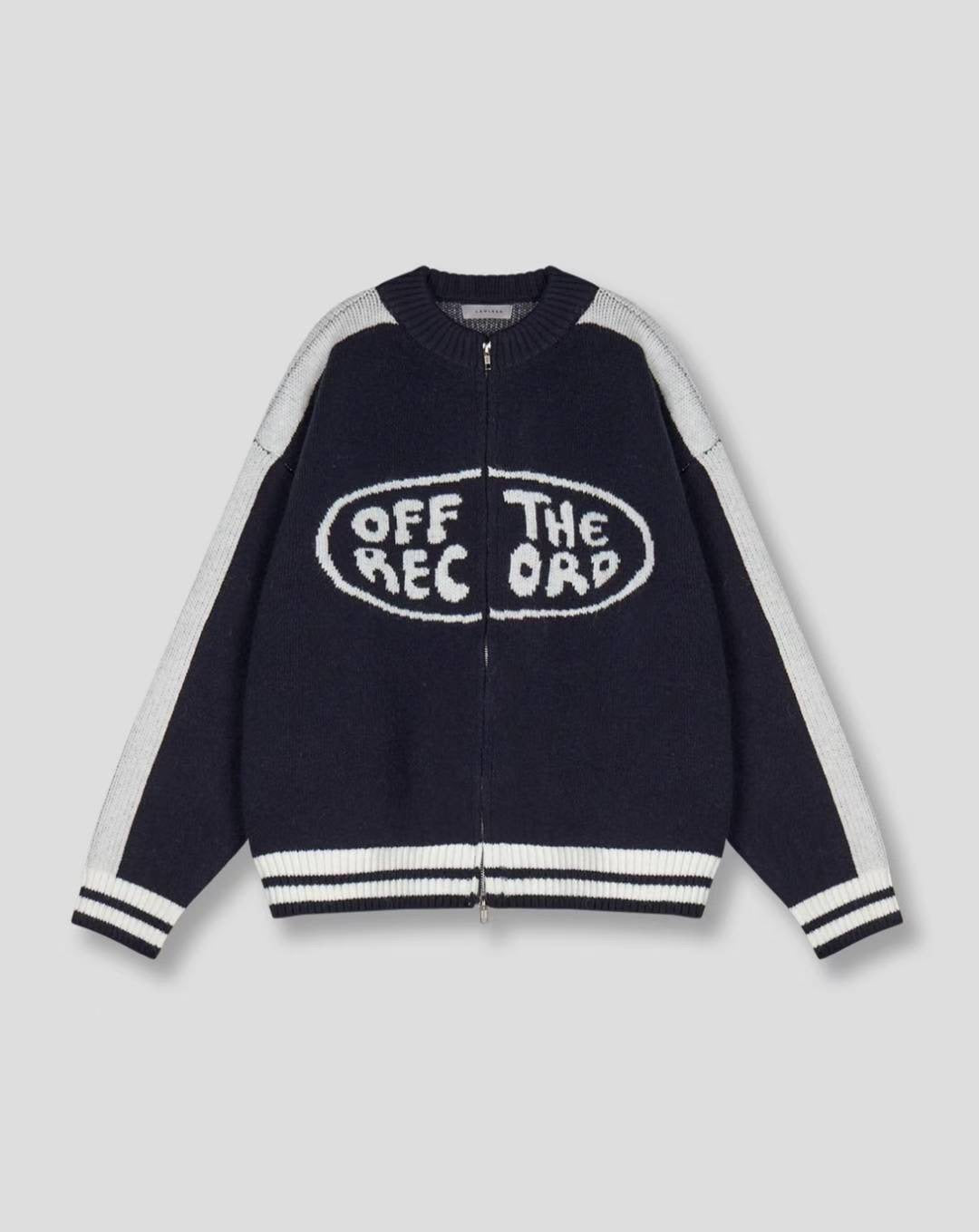 OFF THE RECORD插肩針織拉鍊外套 (四色)