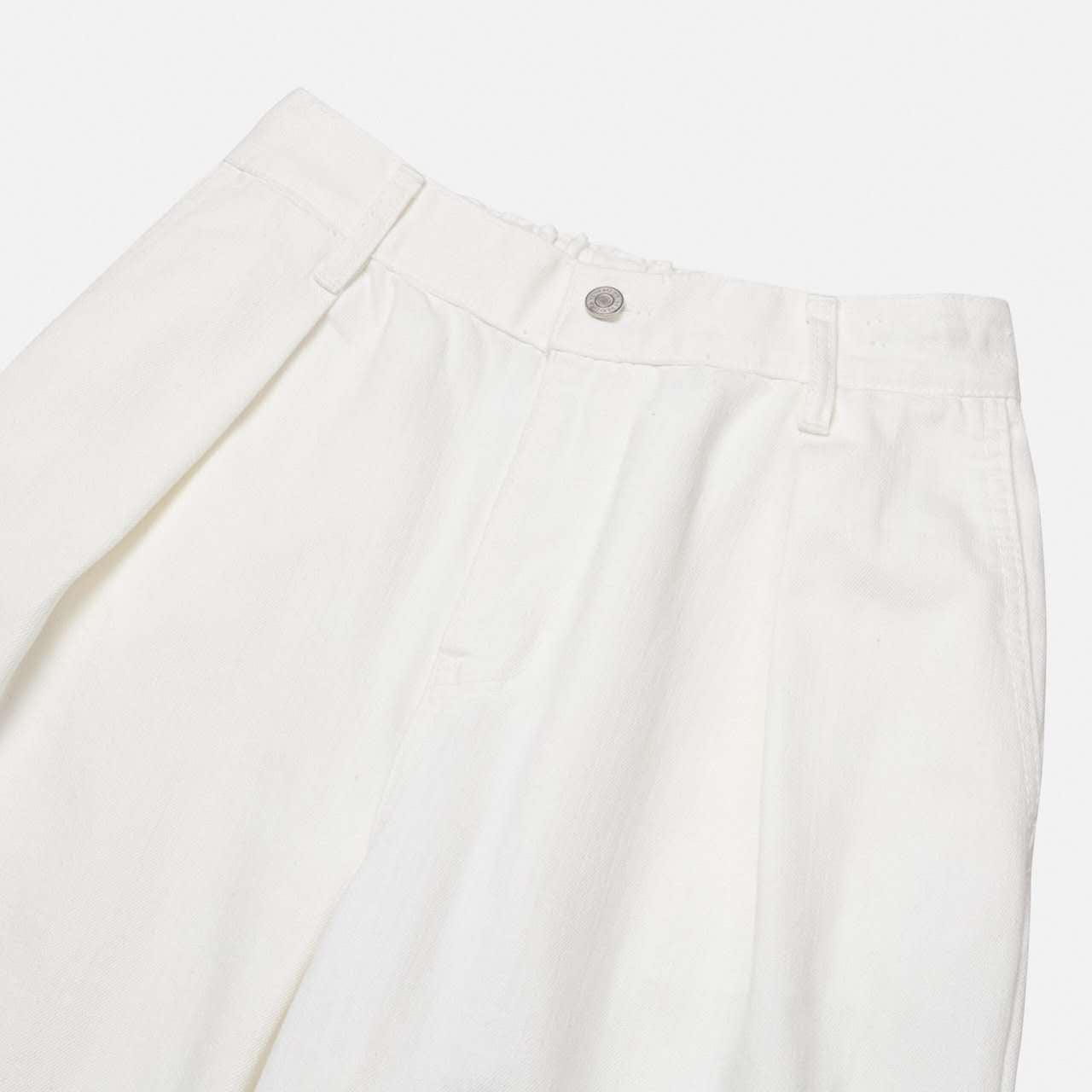 單褶寬鬆半鬆緊腰牛仔褲 (三色)