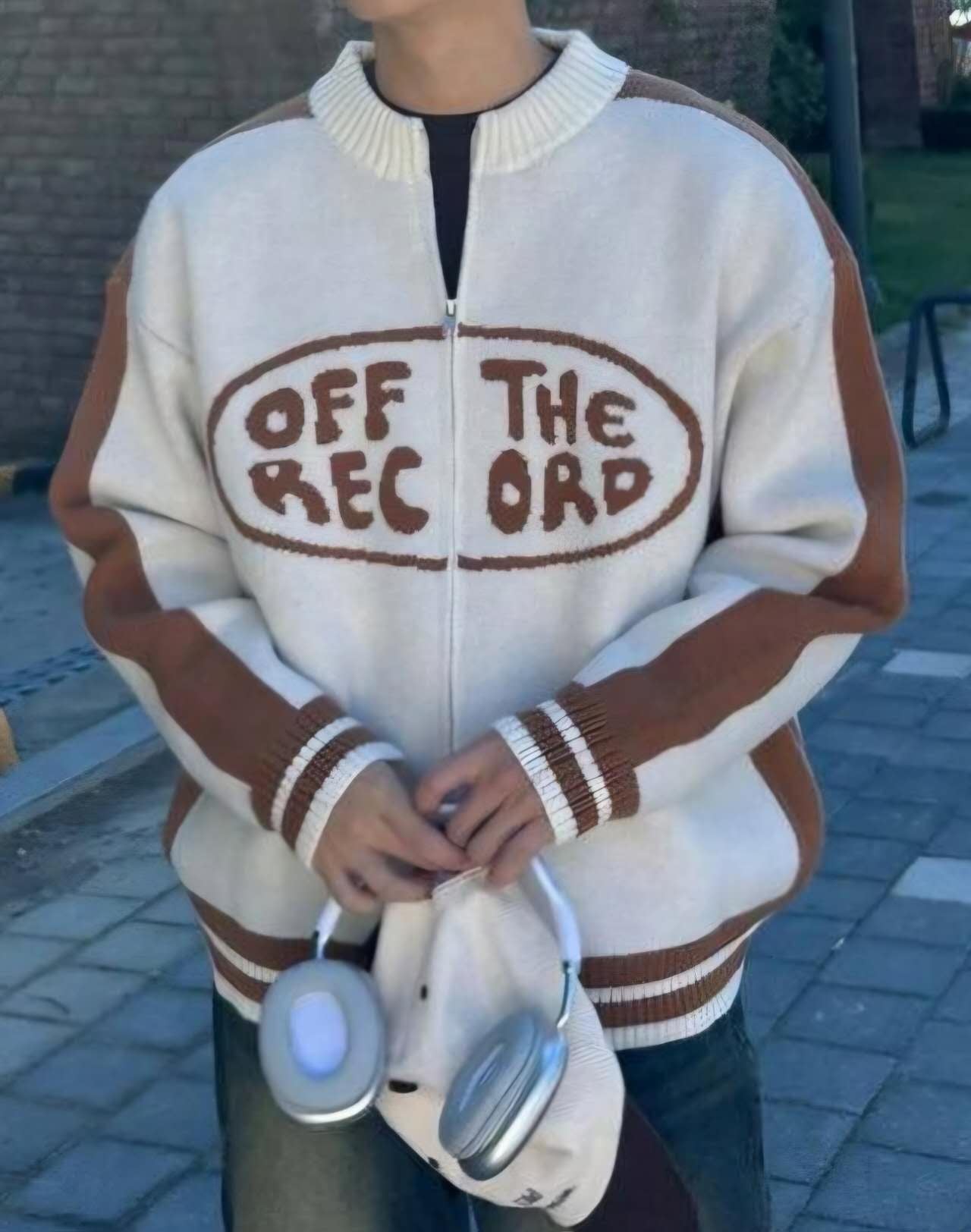 OFF THE RECORD插肩針織拉鍊外套 (四色)