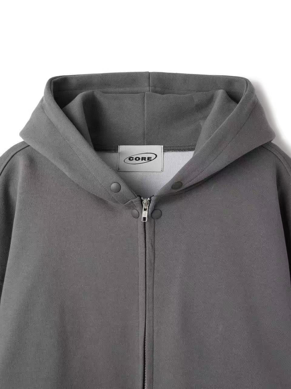 棉質慵懶連帽拉鍊外套(四色)