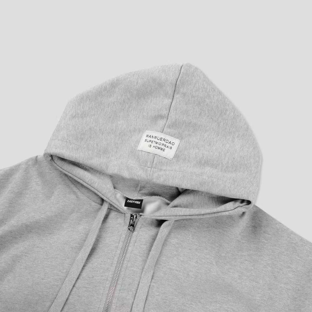 Boxy短款連帽拉鏈外套 (四色)